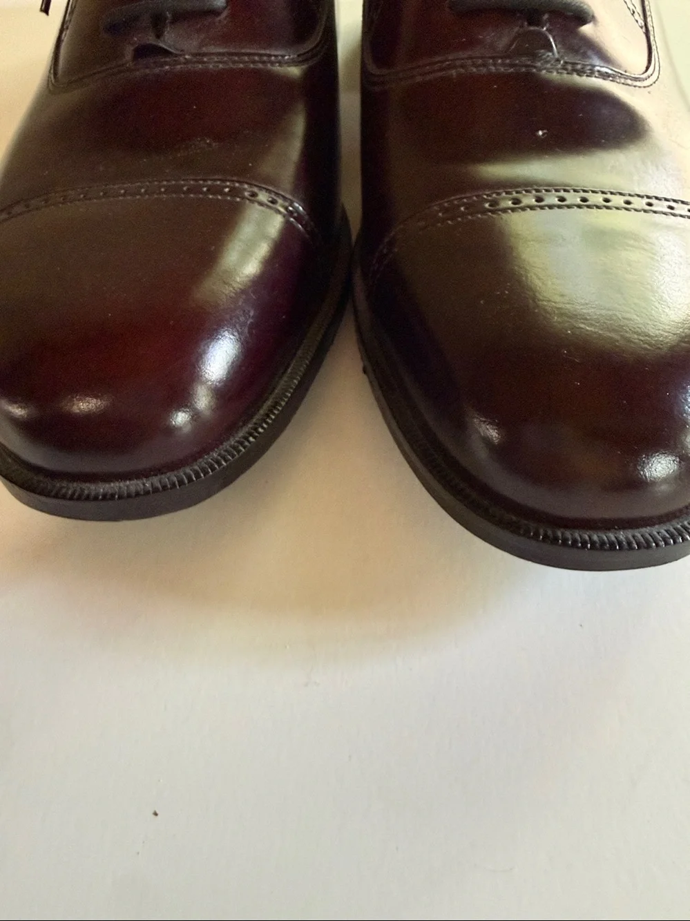 New Bostonian Men's Leather Cap Toe Oxford Dress Shoes Burgundy Size 13